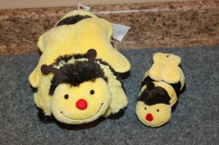 2010 Bumble Bee My Pillow Pets Pee Wees Set Pair 1 - Small 1 - Large Pair
