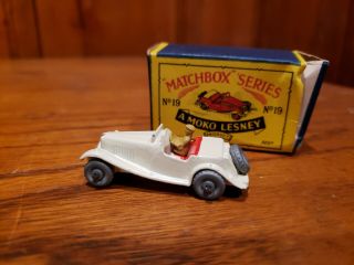 1956 - 1958 Lesney Matchbox No 19a Mg Midget Td Sports Car