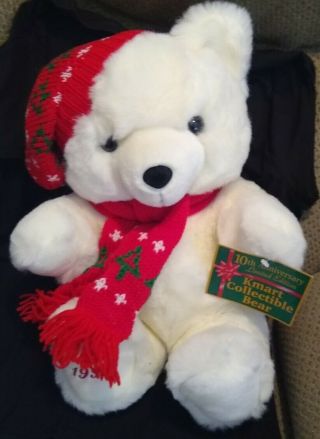 1996 Kmart Christmas Holidays 10th Anniversary Limited Edition Bear With Tags