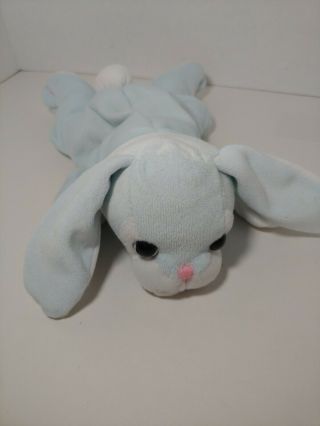 Cuddle Wit Toys Plush Blue White Beanbag Bunny Rabbit Floppy Lying Down Velour