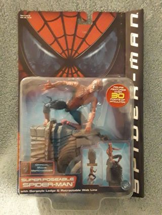 Nip Toy Biz Posable Spider - Man Gargoyle Ledge Web Line Spiderman