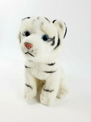 2014 Animal Alley Toys R Us White Tiger Cub Plush Stuffed Animal Toy Blue Eyes
