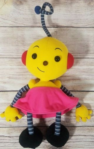 Vintage Disney Rolie Polie Olie Plush Zowie Stuffed Robot Yellow Pink Red 15 "