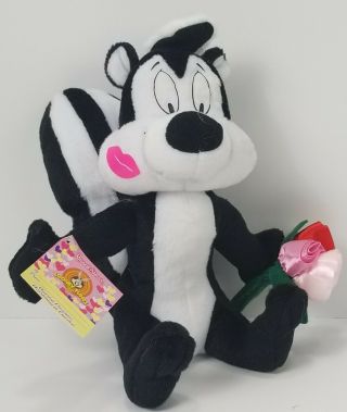 Looney Tunes Pepe Le Pew 10 " Plush Stuffed Animal Russell Stover Toy Gift Tag