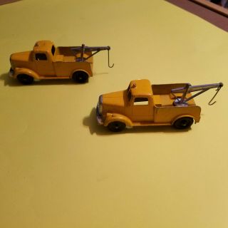 Vintage5 " (2) Tootsie Toy - Tow Trucks In Yellow - See Photos
