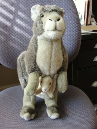 Fao Schwarz (toys R Us) Kangaroo & Baby Joey 26 " Large Plush Stuffed Animal