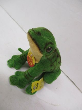 Vintage Miniature Steiff Froggy The Frog 2370/08 W/button & Tags