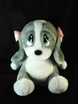 Vintage Sad Sam Honey Puppy Dog Applause Gray White 12 " Whimpers Stuffed Animal