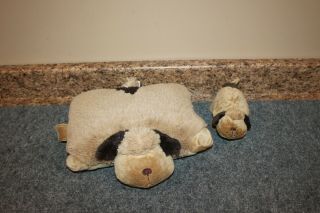 2010 Brown Dog My Pillow Pets Pee Wees Set Pair 1 - Small 1 - Large Pair 2
