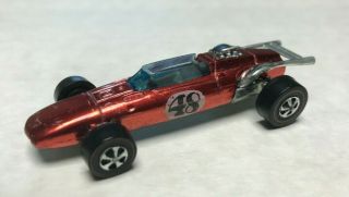 1969 Hot Wheels Redline Indy Eagle Red W/ Rare Color Interior - Hk - Great Cond