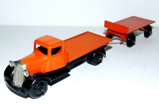 Dinky Toys No.  25c Flat Truck (4th Type Chassis C.  1947/48) & No.  25g Trailer.