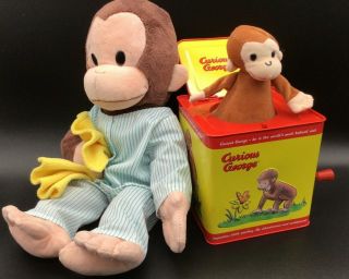 Curious George Musical Jack In The Box With 14 " Plush Doll So Cute