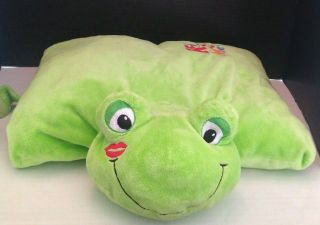 Dan Dee Kiss Me Heart Love Green Frog Pillow Plush Stuffed Pet 15 " X 16 " Rare