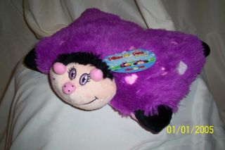 Pillow Pet Pee Wees Pink Purple Ladybug Small Plush Pillow 11 "