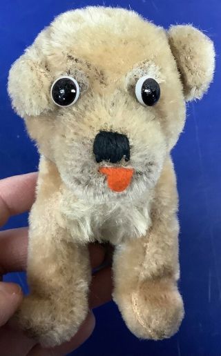 Vintage Steiff 1960s " Mopsy " Dog Puppy Mohair 4.  5 " No Id Loved