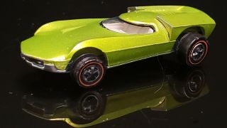Rare Vintage 1968 Usa Hot Wheels Redline Turbofire Matalic Green/ White Interior