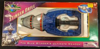 Rare Vintage Bandai Beetleborgs Blue Stinger Drill W/ Box