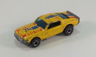 Rare Hot Wheels Red Line Enamel 1975 Yellow Mustang Stocker Blue & Red Tampo