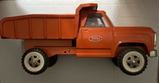 Vintage Orange Tonka Dump Truck Metal 14” Long