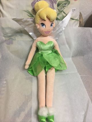Disney Fairies Disney Store Peter Pan Tinker Bell Soft Doll Plush 21”