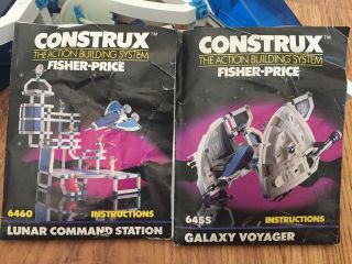 Vintage Fisher Price Construx Building Toy Lunar Command Station & Galaxy Voyage