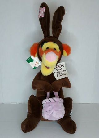 Walt Disney Tigger 100 Real Chocolate Easter Bunny Plush Brown Costume & Basket