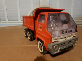 Vintage Tonka Dump Truck.  Hydraulic Gas Turbine.  Orange 3