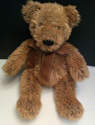 Fao Schwarz Brown Plush Teddy Bear Ribbon Bow 18 " Toys R Us 68972 Geoffrey 2011