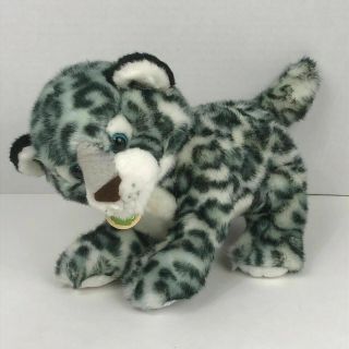 Aurora Baby Snow Leopard 12 " Plush Stuffed Animal Blue Eyes With Tag Cat
