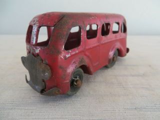 Vintage Marx Toys 4 " Pressed Steel Metal Red Bus - Wyandotte