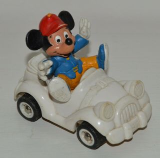 Ancienne Figurine Walt Disney Mickey Voiture Bully W.  Germany 1983 Vintage