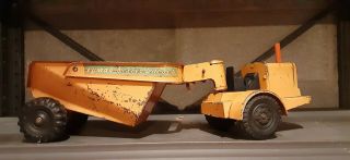 Vintage Marx Lumar Tractor Belly Dump Earth Mover Pressed Steel Toy 19 In