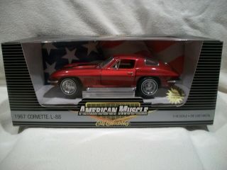 1967 Corvette L - 88 Stingray American Muscle Ertl 1:18 Diecast Car Limited Ed Red