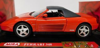 1/18 Mira Diecast Metal 1992 Ferrari 348 Spider Closed In Red No.  6180