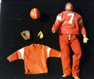 Vintage Mattel Big Jim With Football Uniform