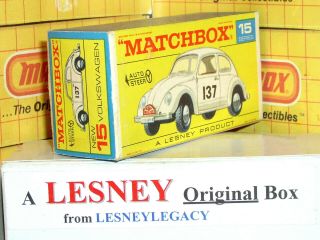 Matchbox Lesney 15d Volkswagen 1500 Auto - Steer Logo Type F1 Empty Box