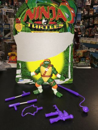 Tmnt Ninja Turtles Figure With Accessories & Cardback Michaelangelo Mikey 1997
