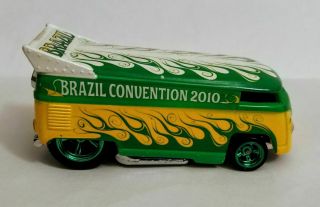 2010 Hot Wheels Brazil Convention Vw Volkswagen Drag Bus On Real Riders 1/5000