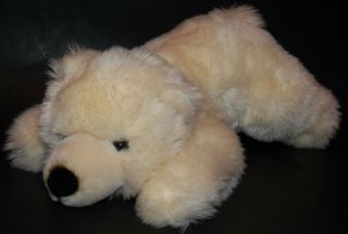 Polar Bear Plush Stuffed Animal Toy Aurora Soft 14 " Long Cream - Colored