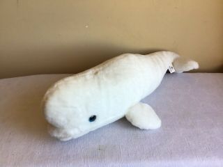 Seaworld Realistic White Beluga Whale Plush Stuffed Animal Toy 20 " Long 5 " Tall