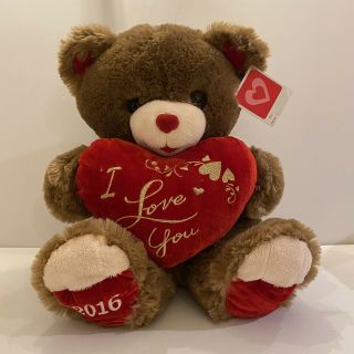 Sweetheart Teddy Bear 2016 Valentines Day 20” I Love You Heart Dan Dee Plush Toy