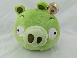 Angry Birds King Pig Plush Toy Green Crown Rovio Commonwealth 5” 2010 Stuffed