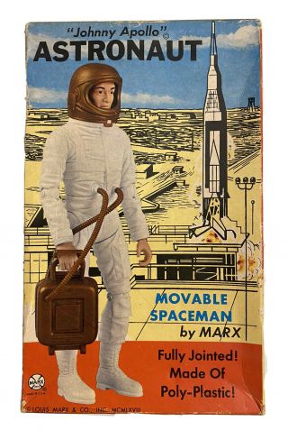 Rare Vintage 1968 Louis Marx & Co Inc Johnny Apollo Astronaut W Acc (missing 2)