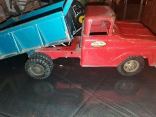 Vintage 1961 Tonka Toys Mound Minn Red Green Ford Dump Truck Dumper