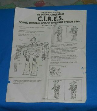 Vintage Inter - Changeables C.  I.  R.  E.  S.  Instruction Sheet