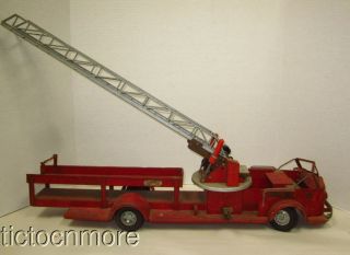 Vintage Doepke Model Ladder Fire Engine Truck Toy Pressed Steel Rossmoyne Huge