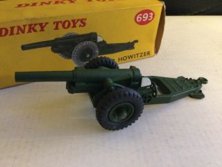 Vintage Dinky Toys No.  693 7.  2 Howitzer Gun Boxed Nmib 1950’s Army Model