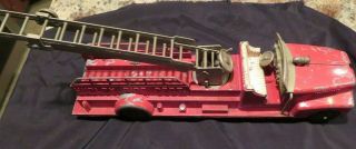 Vintage 16 " Hubley Kiddie Toy Aerial Ladder Fire Truck 520