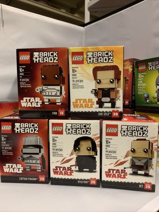 Lego Star Wars Brickheadz Kylo,  Han,  Captain,  Rey,  Finn Set Of 5
