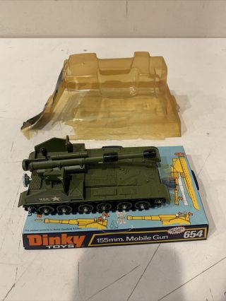 Dinky Toys 654 155mm Mobil Gun (army Tank) Plus